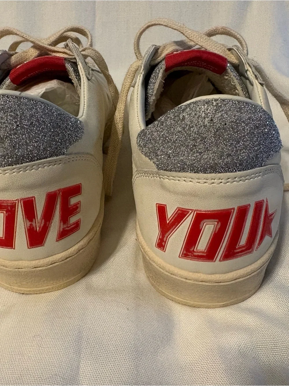 Golden Goose LTD Edition I LOVE YOU Ballstar with Swarovski tongue and heel